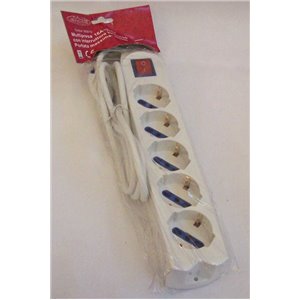 MULTIPRESA 5 USCITE SCHUKO+INTERRUTTORE