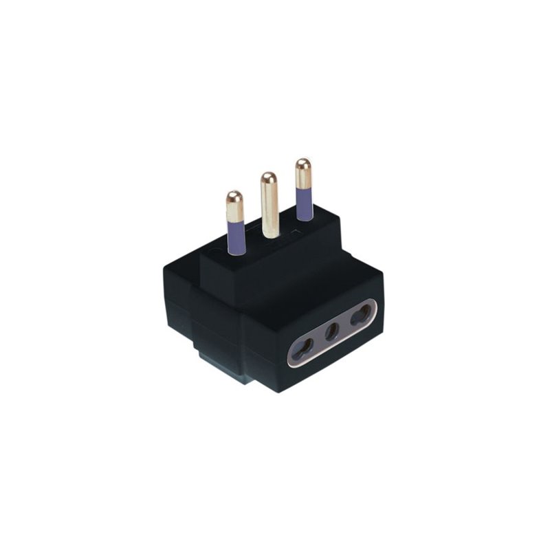 ADATTATORE TRIPLO 16A BIVALENTE NERO