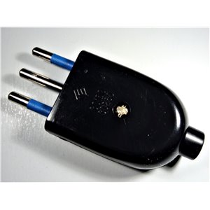 Spina 2P+T 10A 250V nera IMQ