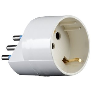 Adattatore Schuko spina 10A 2P+T bianco