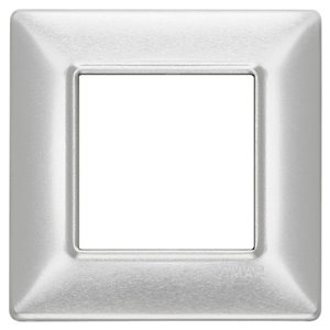 Placca 2M alluminio spazzolato