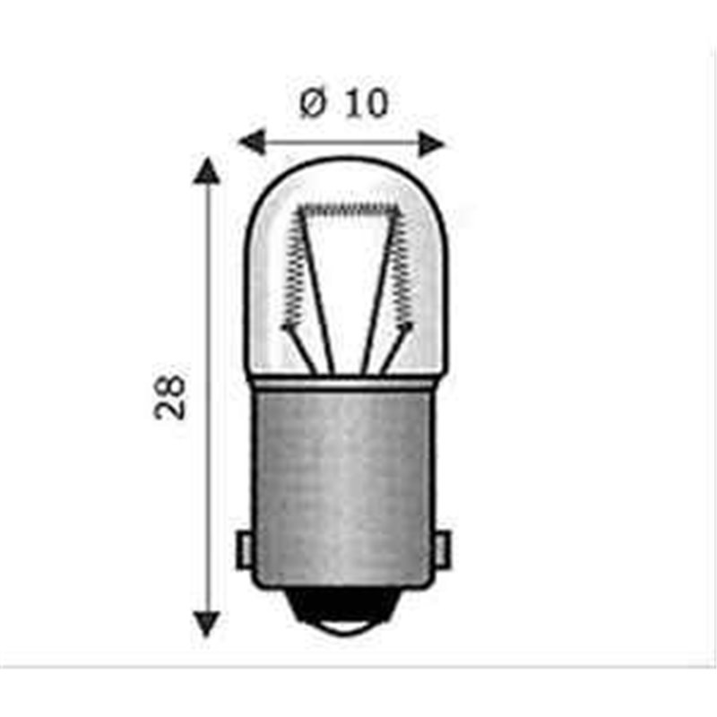 NEON Ba9s 10x28 380-400V 1.2mA