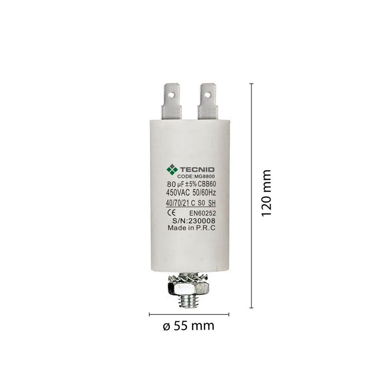 CONDENSATORE X MOTORI MONOFASE 80.00MF