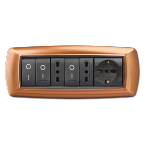 Placca MyLife 7 moduli rame