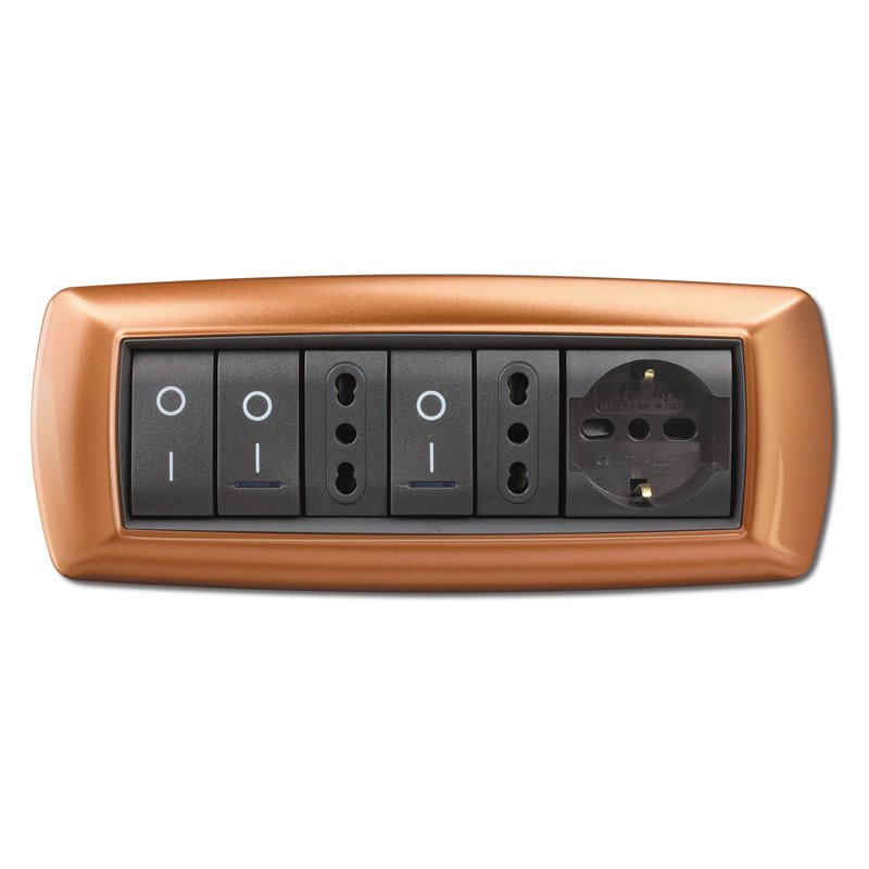 Placca MyLife 7 moduli rame