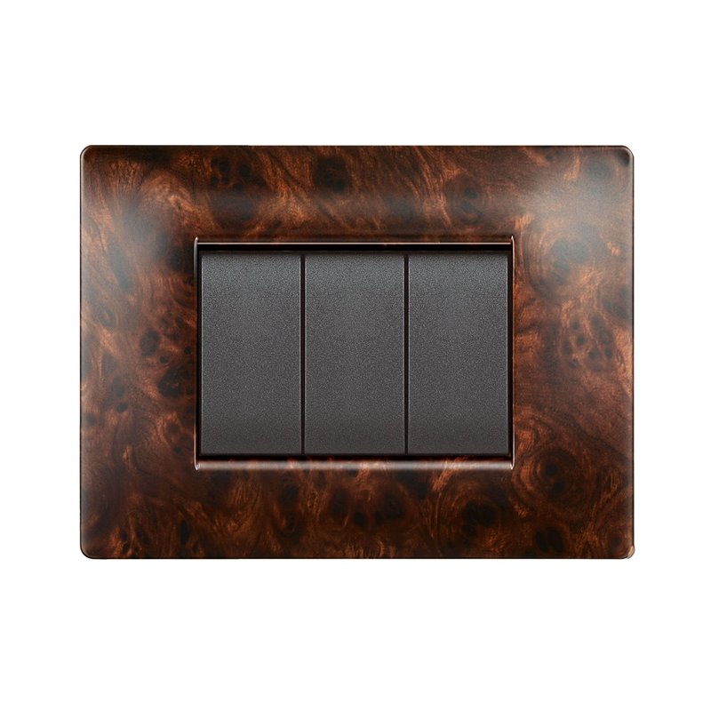 Placca MyLife Q 3 moduli radica