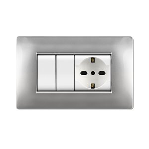 Placca MyLife Q 4 mod.alluminio chiaro