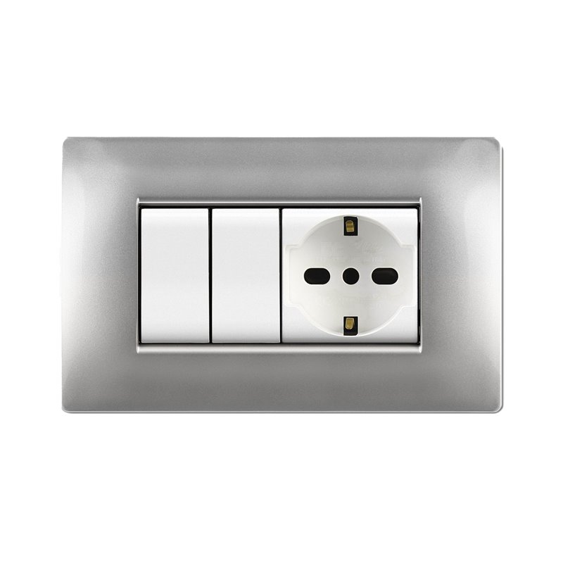 Placca MyLife Q 4 mod.alluminio chiaro