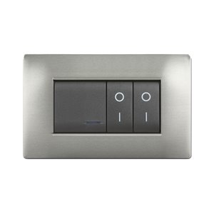 Placca MyLife Q 4 mod.acciaio satinato