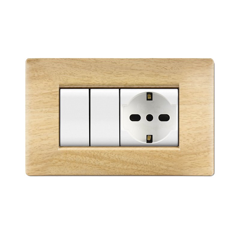 Placca MyLife Q 4 moduli betulla