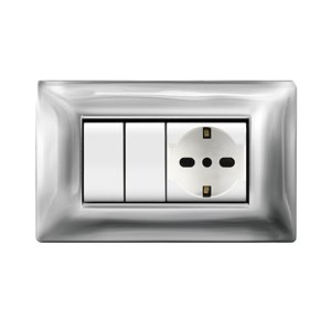 Placca MyLife Q 4 moduli cromo
