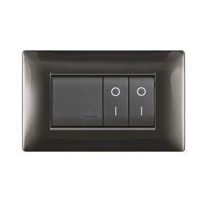 Placca MyLife Q 4 moduli grigio scuro