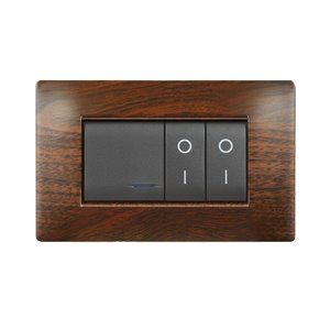 Placca MyLife Q 4 moduli legno scuro
