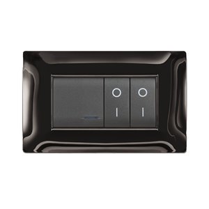 Placca MyLife Q 4 moduli metal black
