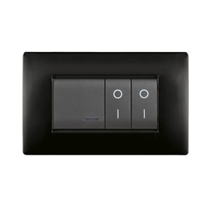 Placca MyLife Q 4 moduli nero opaco