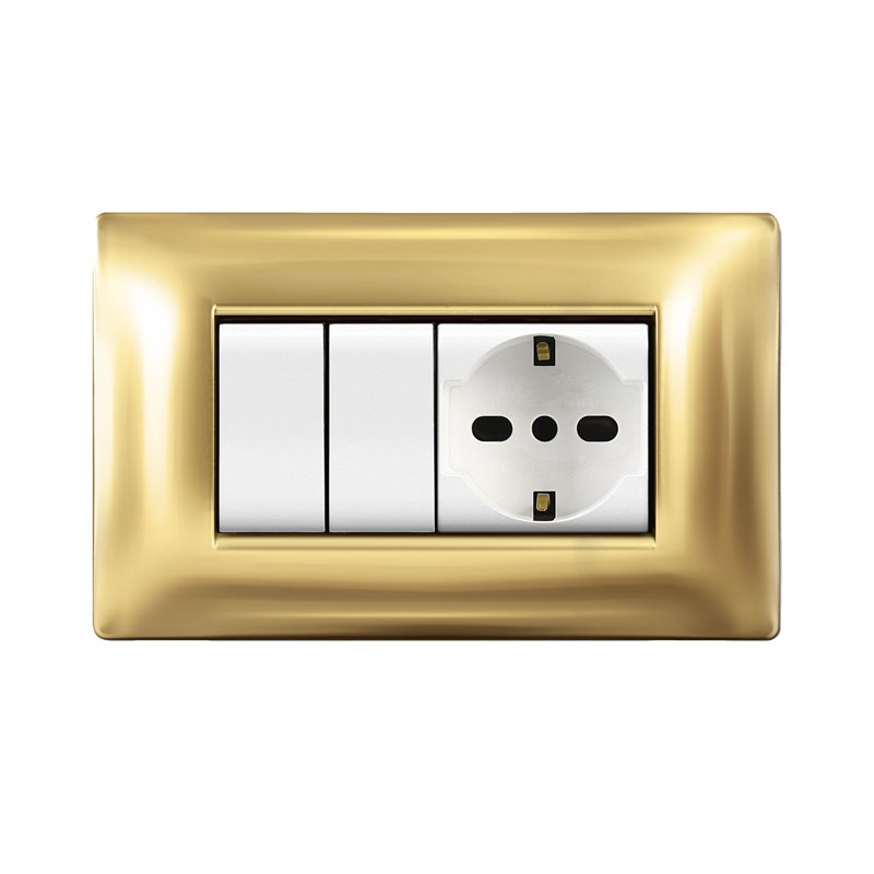 Placca MyLife Q 4 moduli oro
