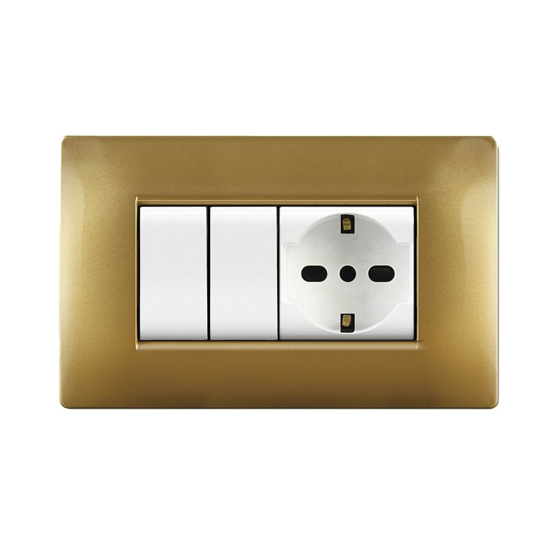 Placca MyLife Q 4 moduli sabbia oro