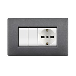 Placca MyLife Q 4 mod.vulc.grigio chiaro