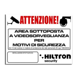 Targa PVC adesiva area videosorvegliata