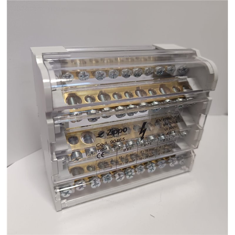 MORSETTIERA DIN TETRAPOLARE 125A 11 FORI
