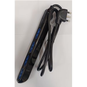 Multipresa piatta nera spina 16A 4biv.
