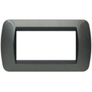 living int - placca 4 posti acciaio scur