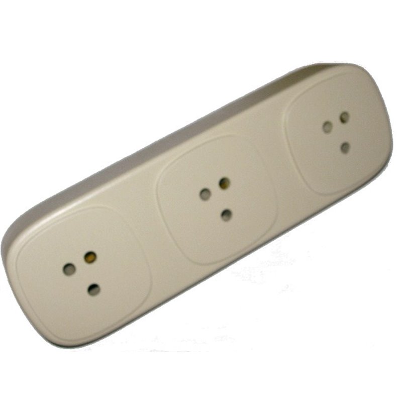 Spina tripla con 3 prese - con spinotti