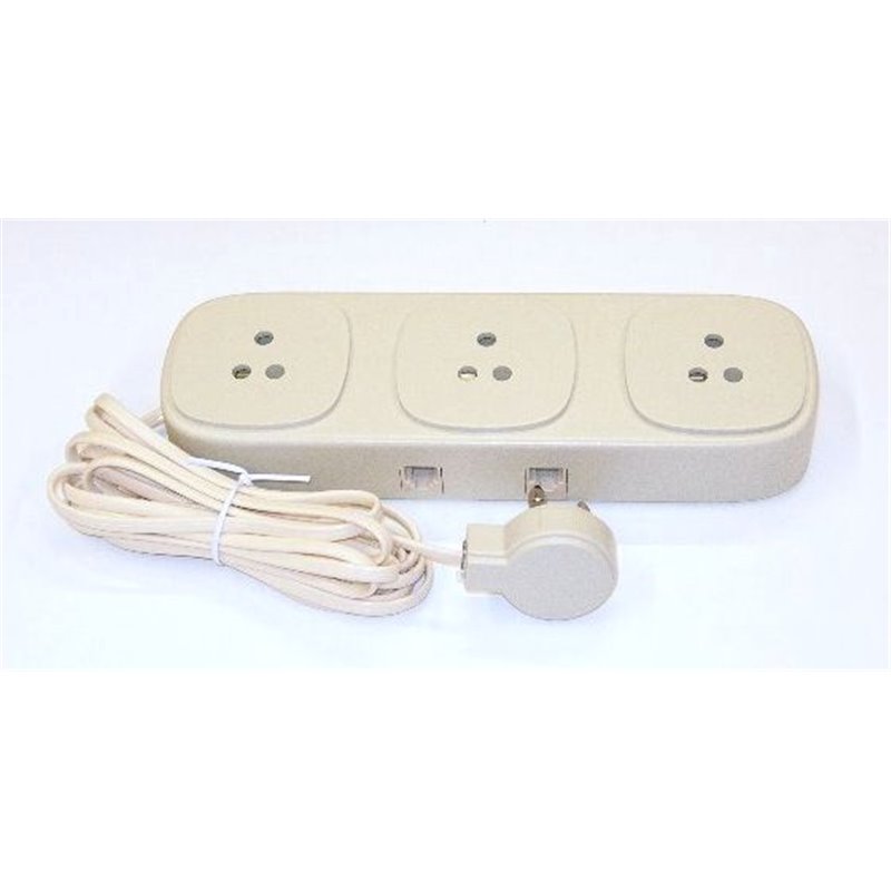 Multipla c/3 prese+cavo mt.3+plug 6/4