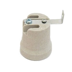 Portalampada in porcellana E27 c/staffa