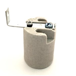 Portalampada porcellana E14 staffa 90