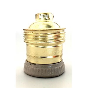 PORTALAMPADA OTTONATO E27 PORCELLANA