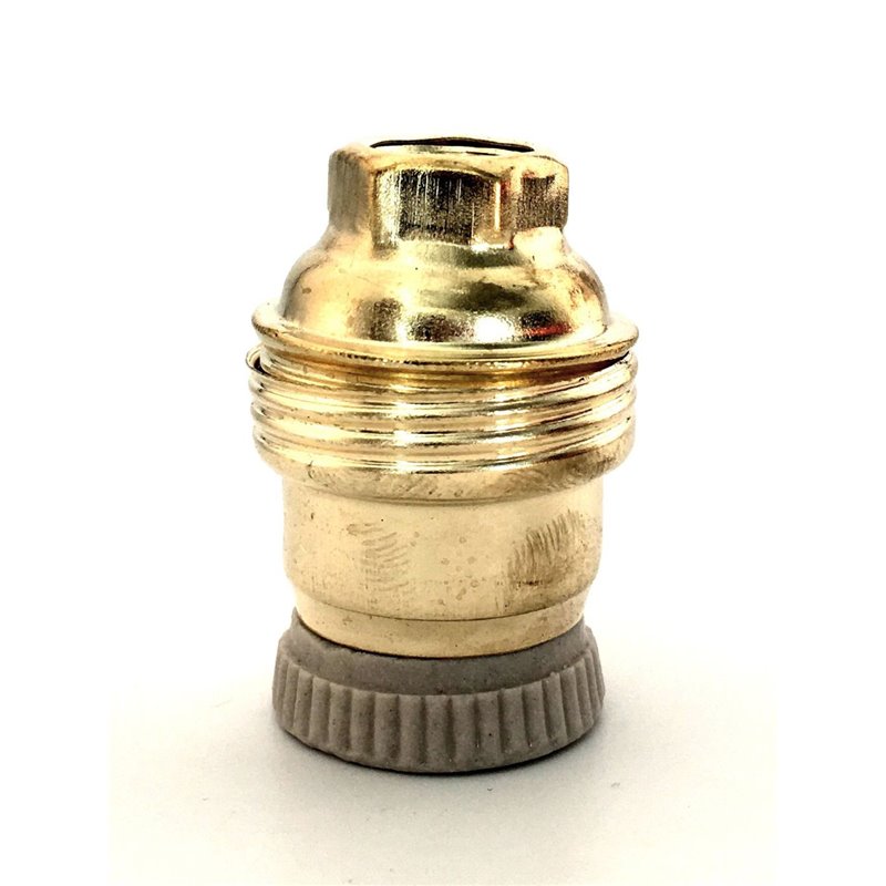 PORTALAMPADA OTTONATO E14 PORCELLANA