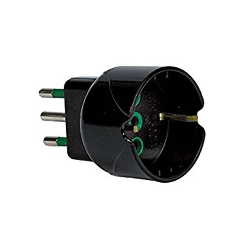 Adatt. 1s.10A+T-1p.SCHUKO NERO