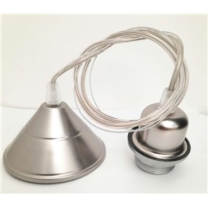 PENDEL E27 CM 80 CROMO SAT. C/CAVO ACCIA