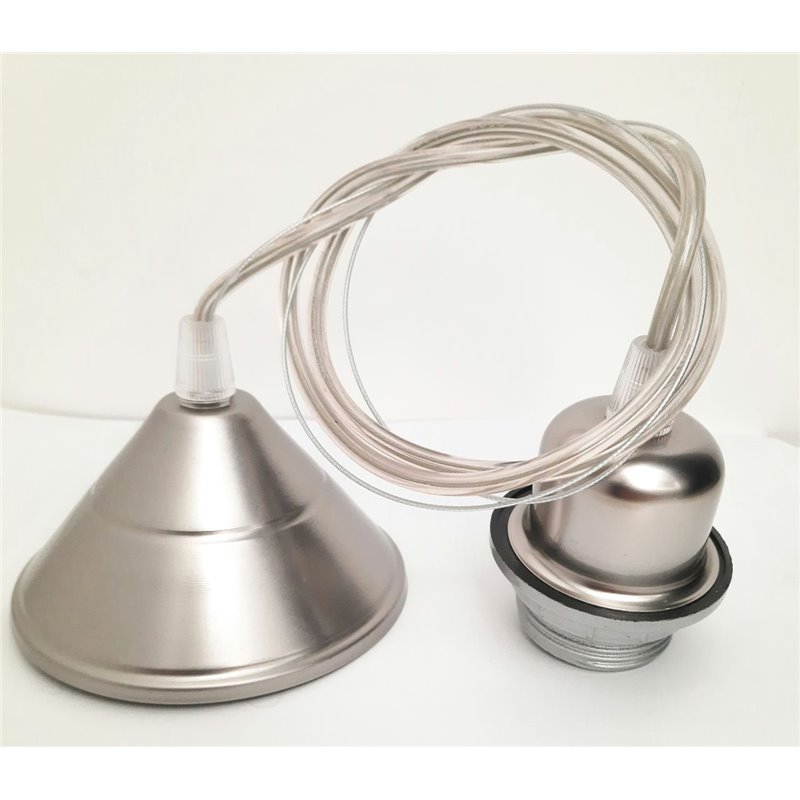 PENDEL E27 CM 80 CROMO SAT. C/CAVO ACCIA