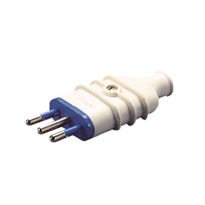 SPINA DIRITTA 2P+T 10A 250V BIANCO