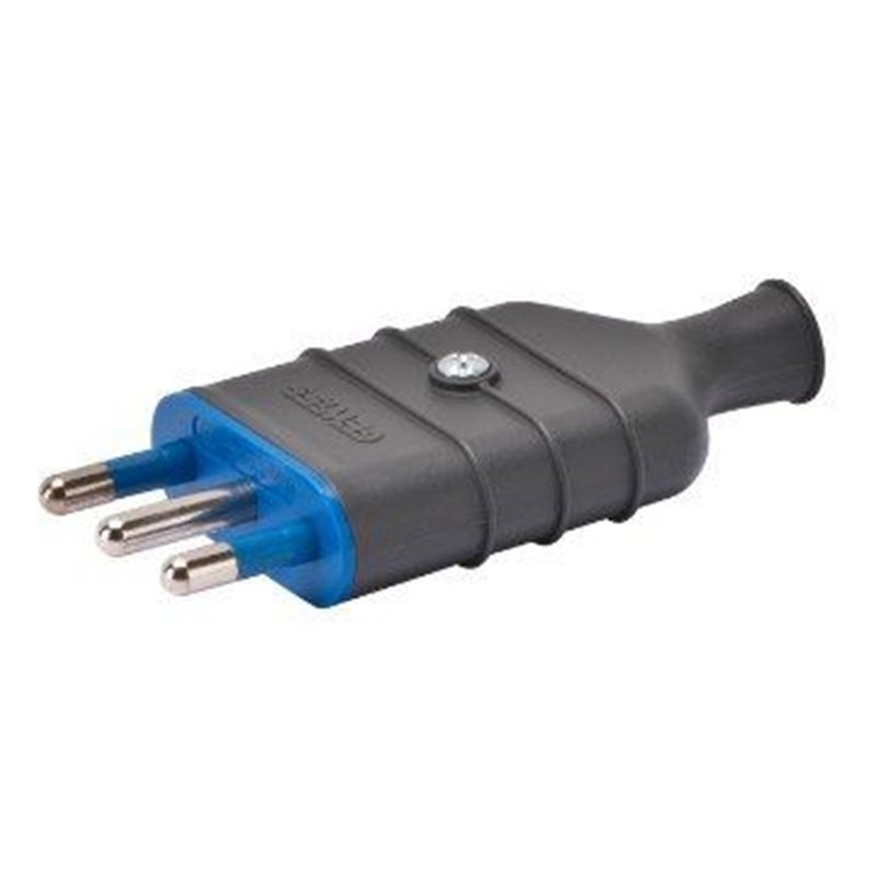 SPINA DIRITTA 2P+T 16A 250V GRIGIO PL.